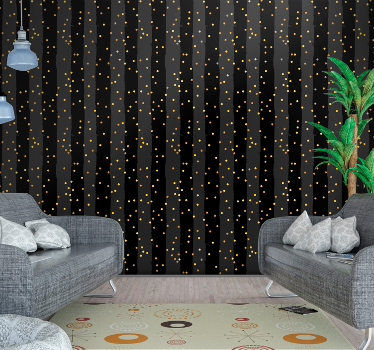 Striped Dot Ensemble wallpaper horizontal stripes - TenStickers