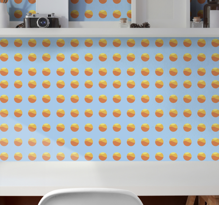 Sunny Circle Pattern polka dots wallpaper - TenStickers