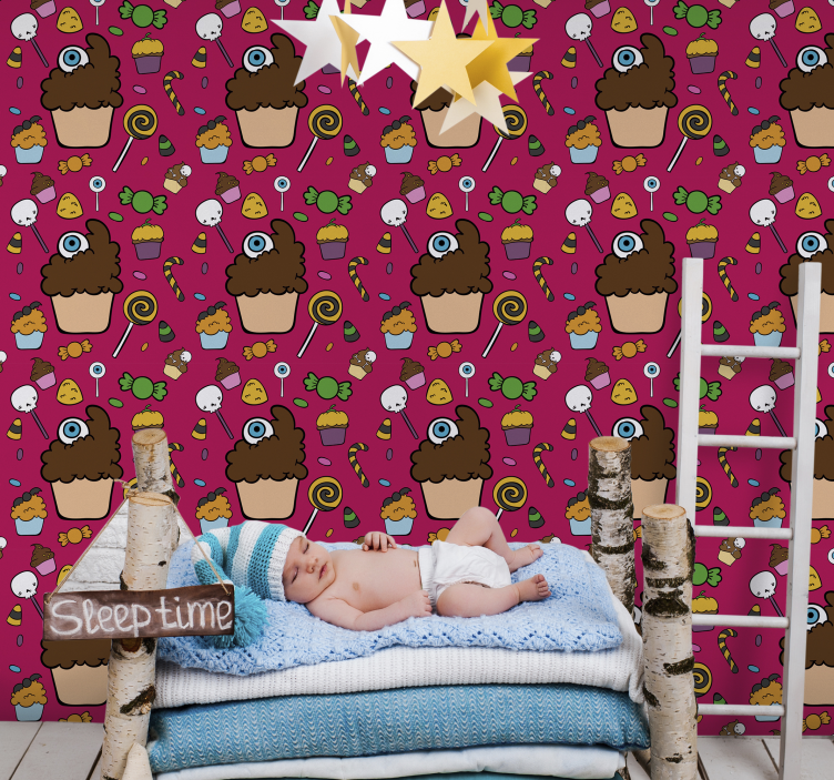 Sweet Treats Theme nursery room wallpaper - TenStickers