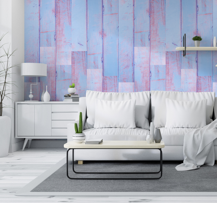 Textured Abstract Panels Wood Effect  Wallpaper - TenStickers