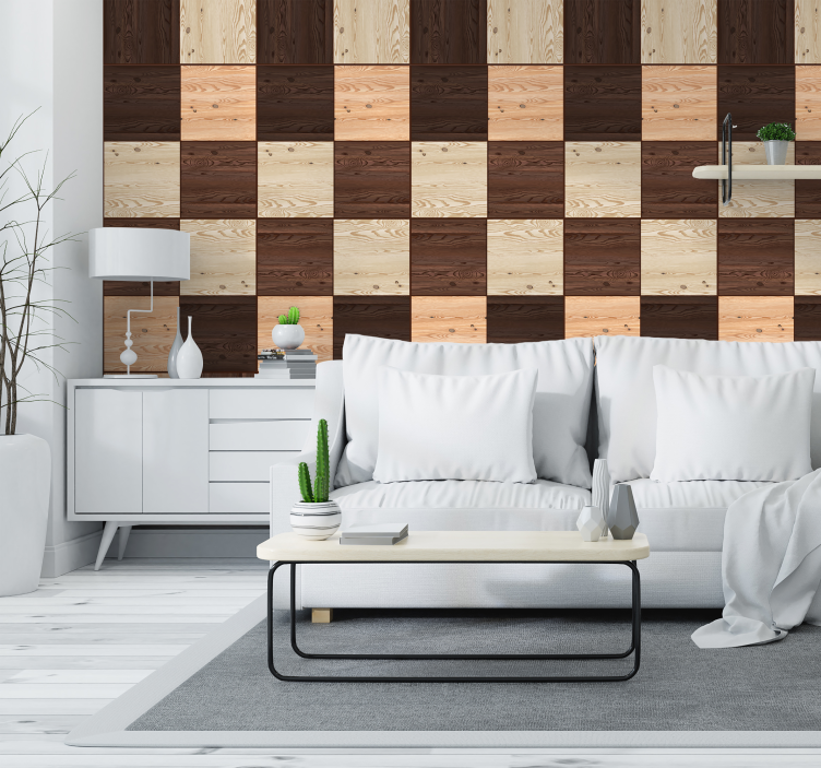 Textured paneling wood effect wallpaper - TenStickers