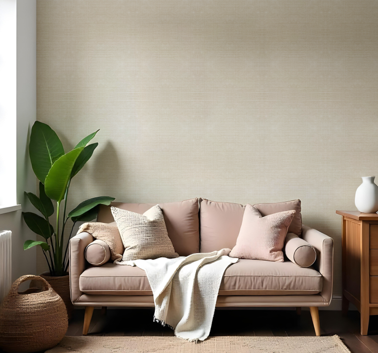 Thin jute beige motif textured wallpaper - TenStickers