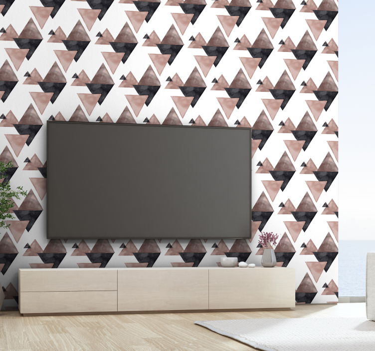 Watercolor modern facets triangles wallpaper - TenStickers