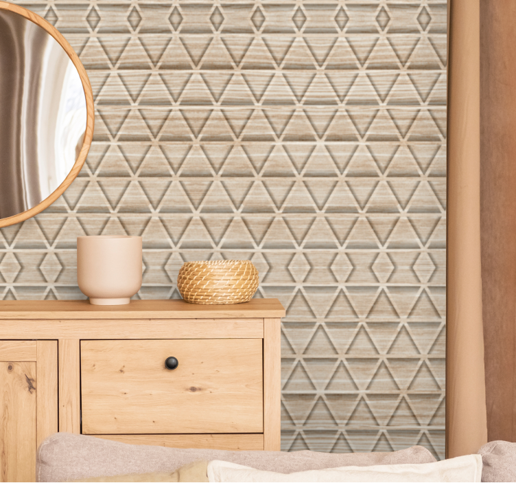 3D texture layers triangles wallpaper - TenStickers