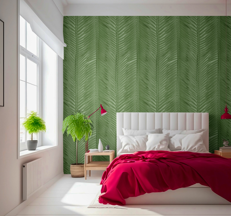 Tropical Leaf Texture leaves wallpaper - TenStickers