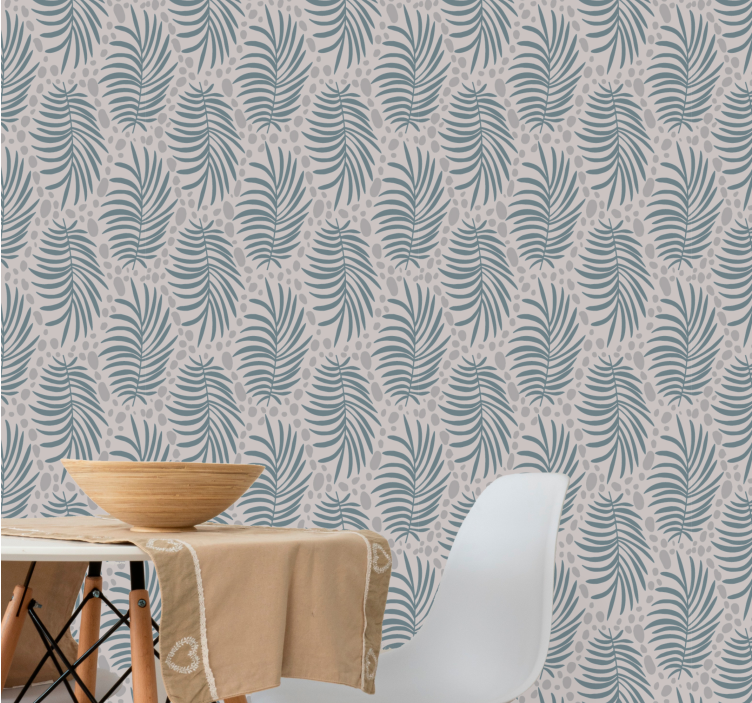 Tropical palm leaves wallpaper for dining area - TenStickers