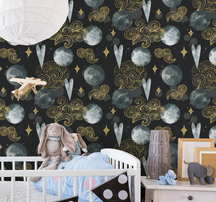 Watercolour night Star Wallpaper - TenStickers