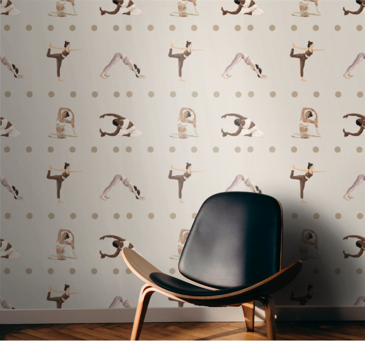 Yoga Poses Figures art wallpaper - TenStickers